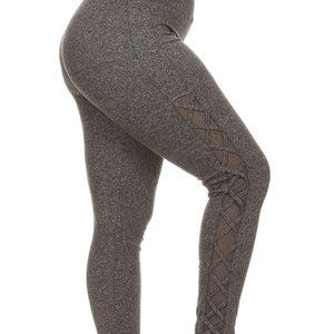 The Crossover Dark Grey Leggings-Plus